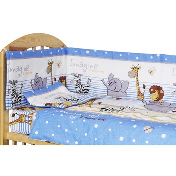 Lenjerie 4 piese, safari blue, 120x60 cm Lenjerie 4 piese, safari blue, 120x60 cm