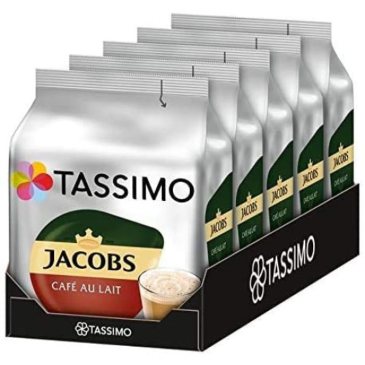 Set 5 x Capsule cafea, Jacobs Tassimo Café au Lait 80 bauturi x 180 ml