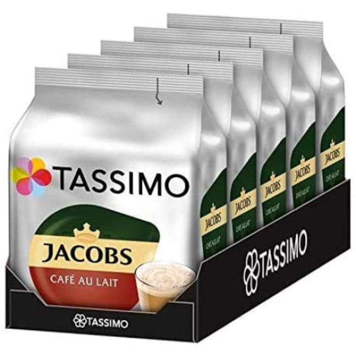 Set 5 x Capsule cafea, Jacobs Tassimo Café au Lait 80 bauturi x 180 ml