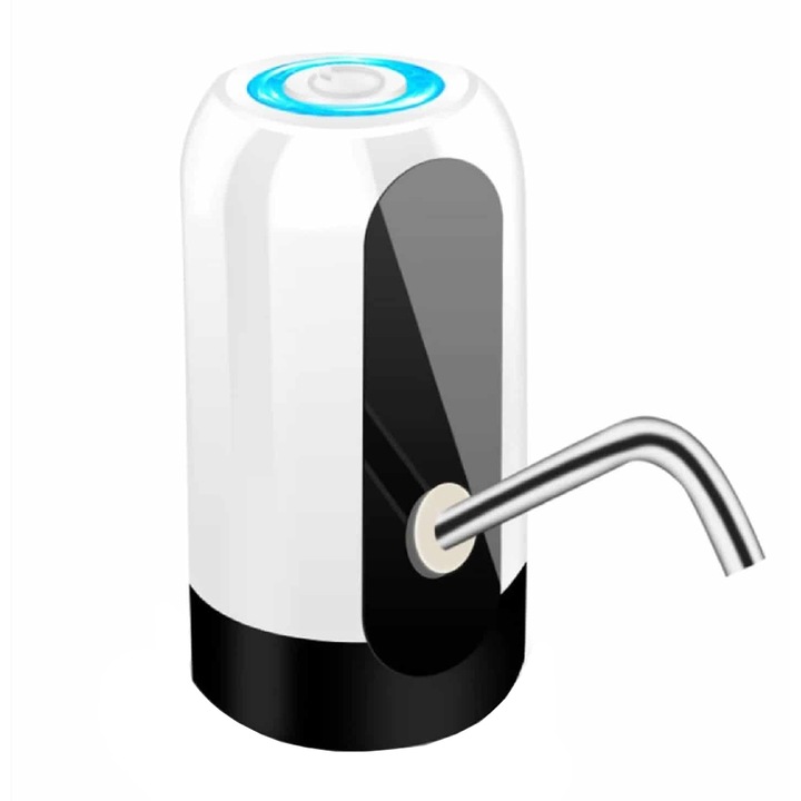 Saiconcept Elektromos vízszivattyú vizes palackokhoz, adagolóval, USB töltés, LED akkumulátorjelző, fehér