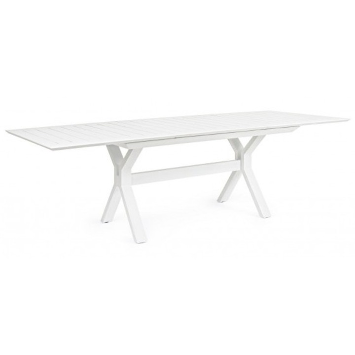Kenyon fehér alumínium kihúzható asztal, 180x100x76 cm
