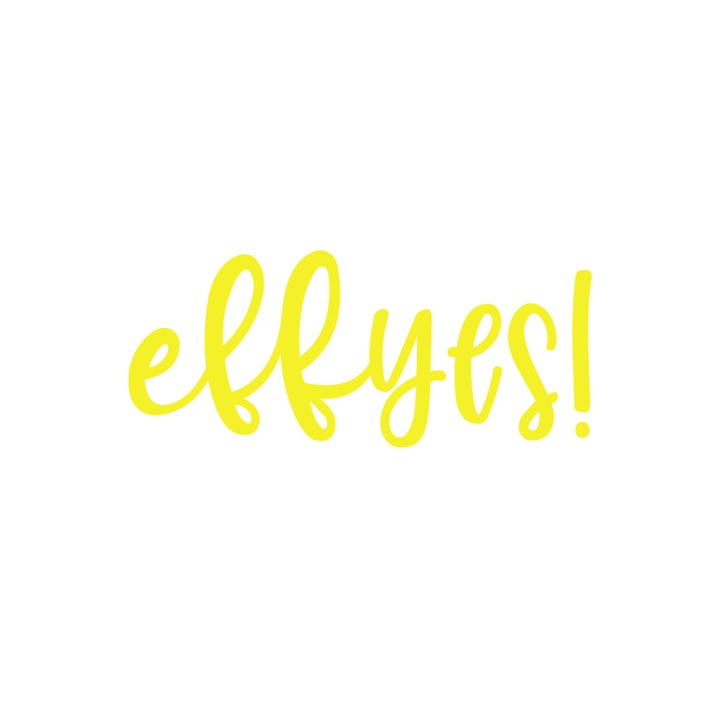 Sticker decorativ pentru perete, Effyes, 50x20cm, galben