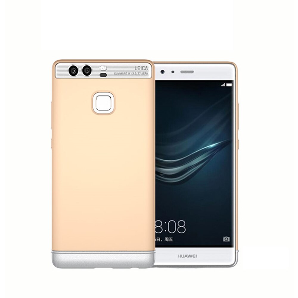 Carcasa Just Must din TPU+Piele ecologica pentru Huawei Ascend P9, Gold