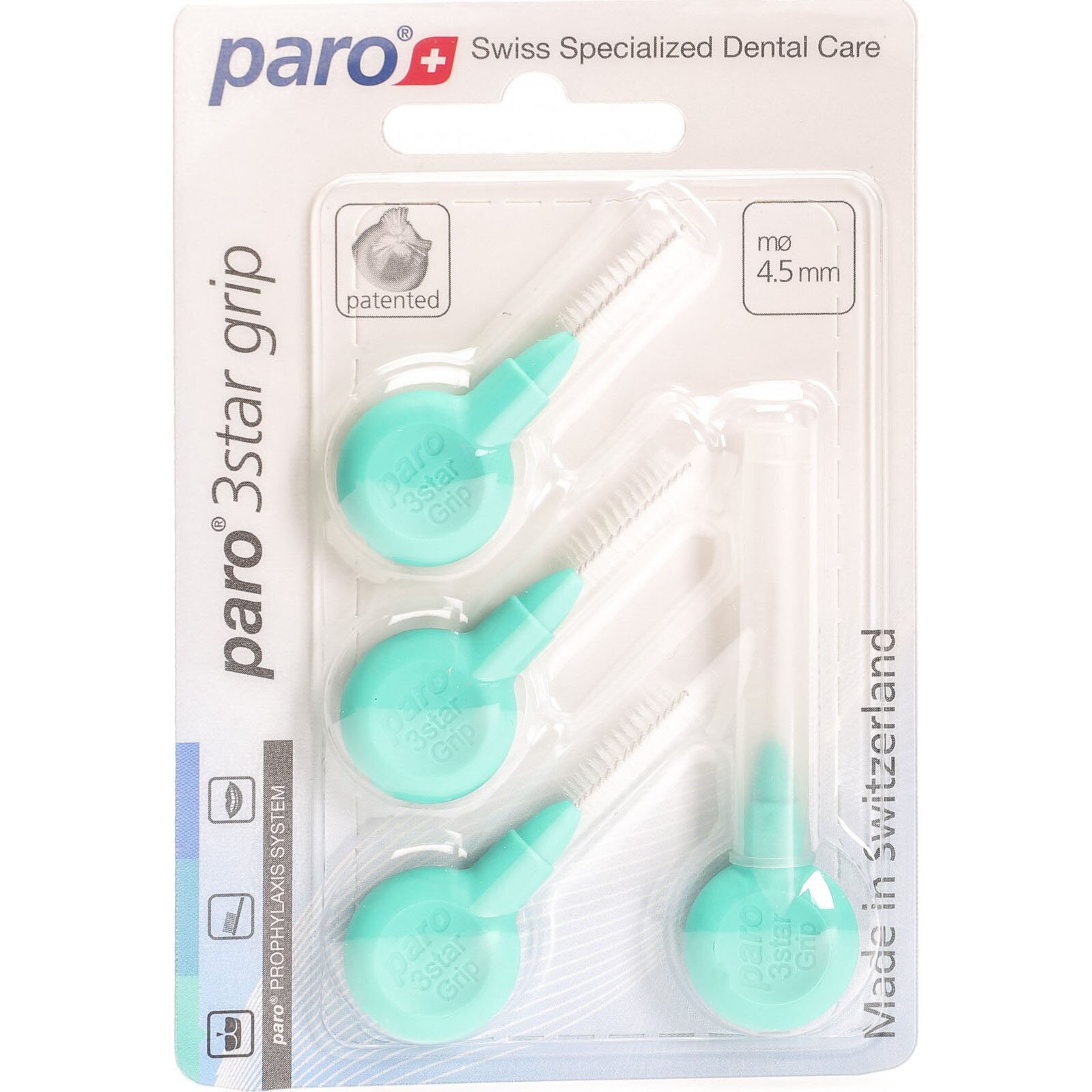 Periute interdentare Paro 3star grip verde, 4.5 mm, 4 bucati