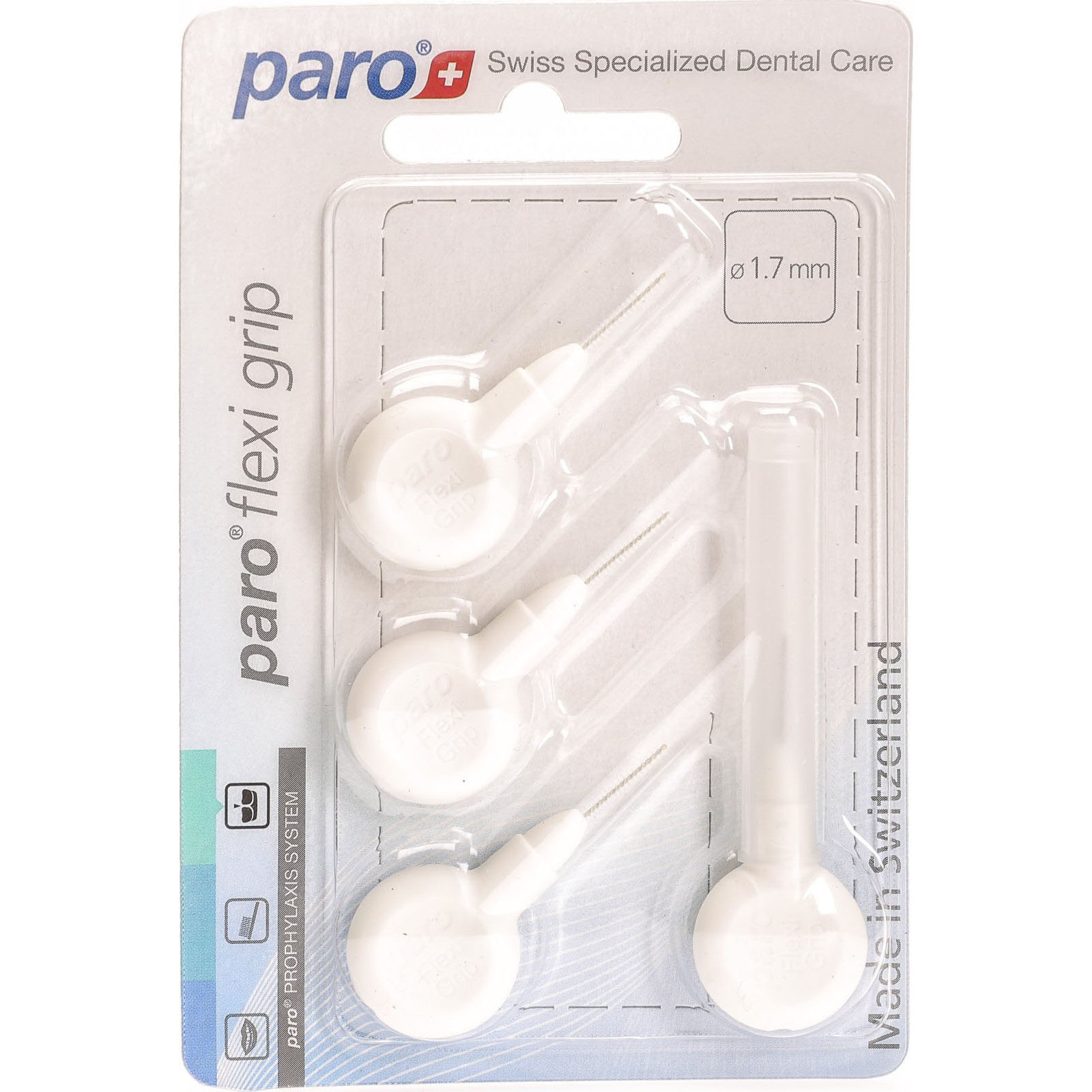 Periuta interdentara Paro Flexi Grip alb, 1.7 mm, 4 bucati