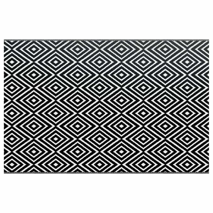 vidaXL ARAKIL fekete-fehér PP kültéri szőnyeg 190 x 290 cm 310431