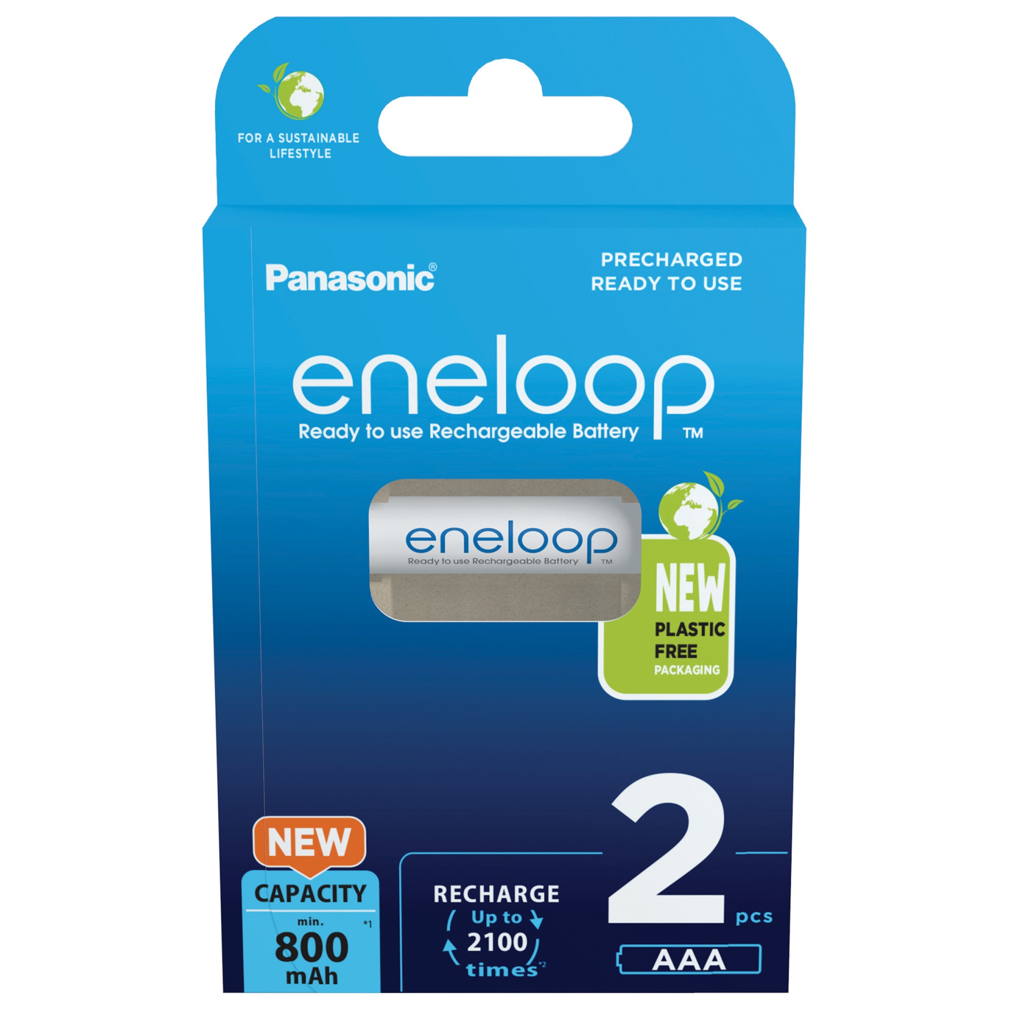 Acumulatori Panasonic Eneloop 2100 cicluri, 800mAh, R3 AAA Blister 2 ...