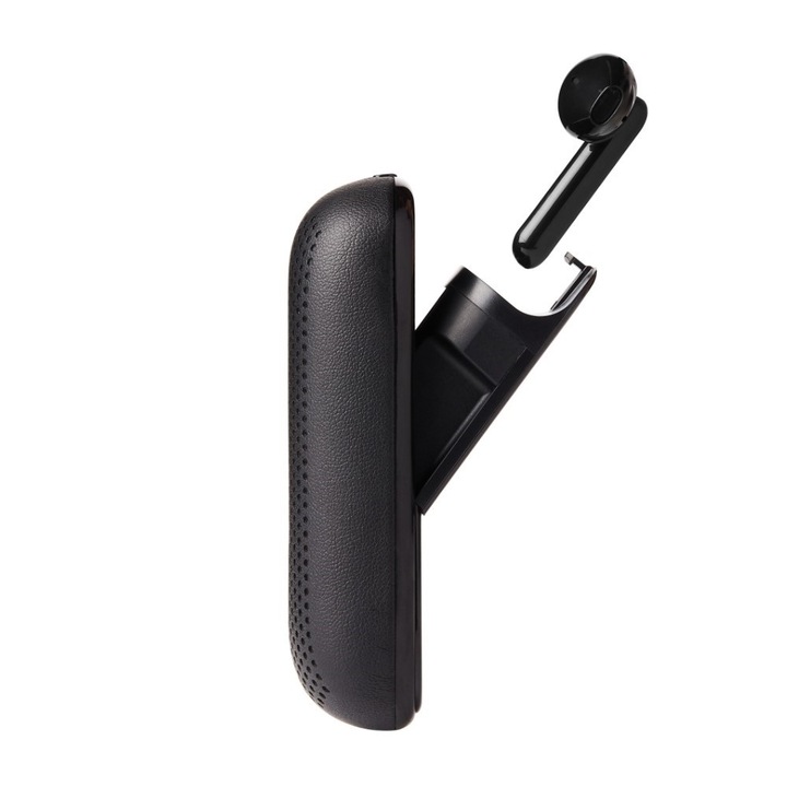 Fekete vezeték nélküli fejhallgató hangszóróval