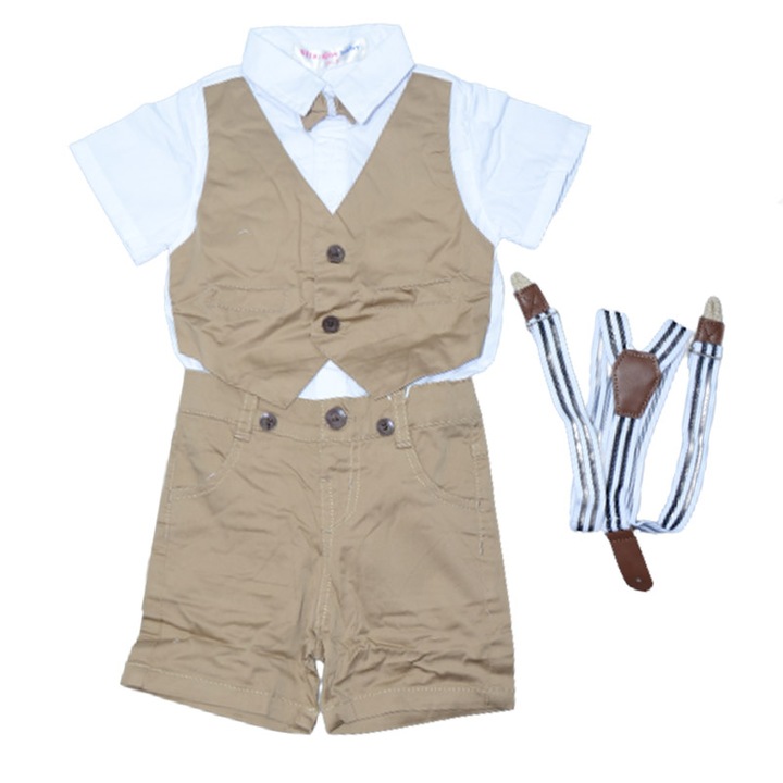Costum elegant 3 piese pentru baieti Vitamins VTMB-8-62, Crem 77360