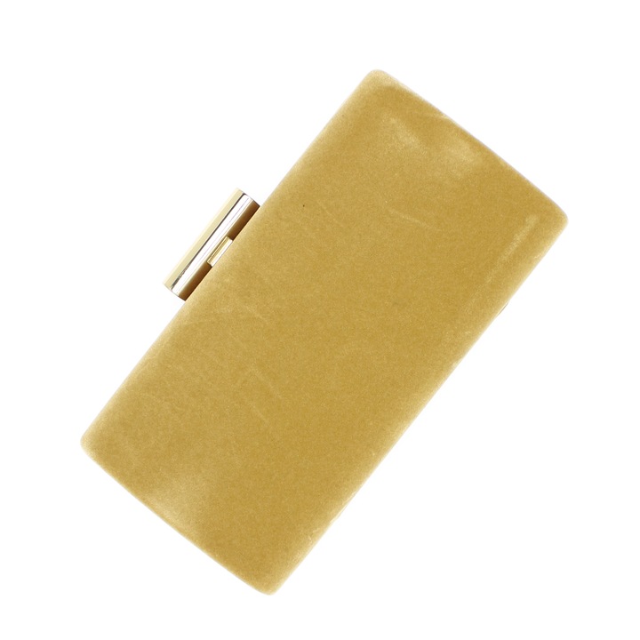 Чанта-плик, дамски клъч, ButicCochet, от кадифена материя, 20x11x5 см, кафява - GND318