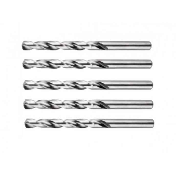 Set 5 burghie pentru metal 8 mm Sthor, HSS DIN 338
