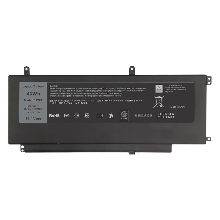 Baterie pentru Dell Inspiron 15 7547, 7548 model D2VF9 Premium, Li-Polymer 3840mAh 3 celule 11.1V