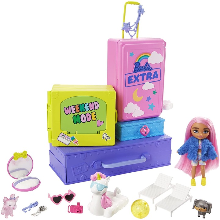 Игрален комплект Barbie Doll Extra mini Livin' in dream, 16 части