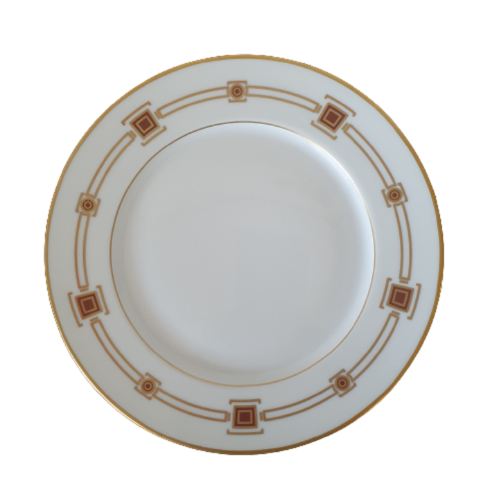 Set 6 farfurii desert, Haviland, Cabochon or mat, portelan de Limoges, 22cm