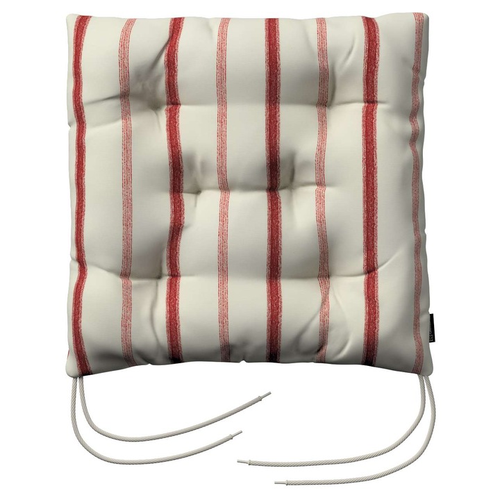 Възглавница за стол, 205-129-15, с дунапрен, 40 x 40 x 8 см, бежово/червено