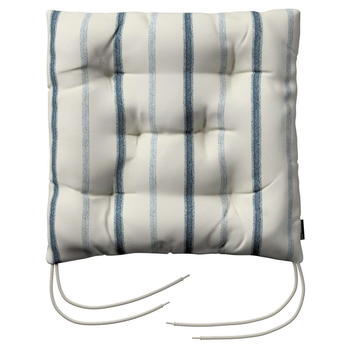 Възглавница за стол, 205-129-66, с дунапрен, 40 x 40 x 8 см, бежово/синьо