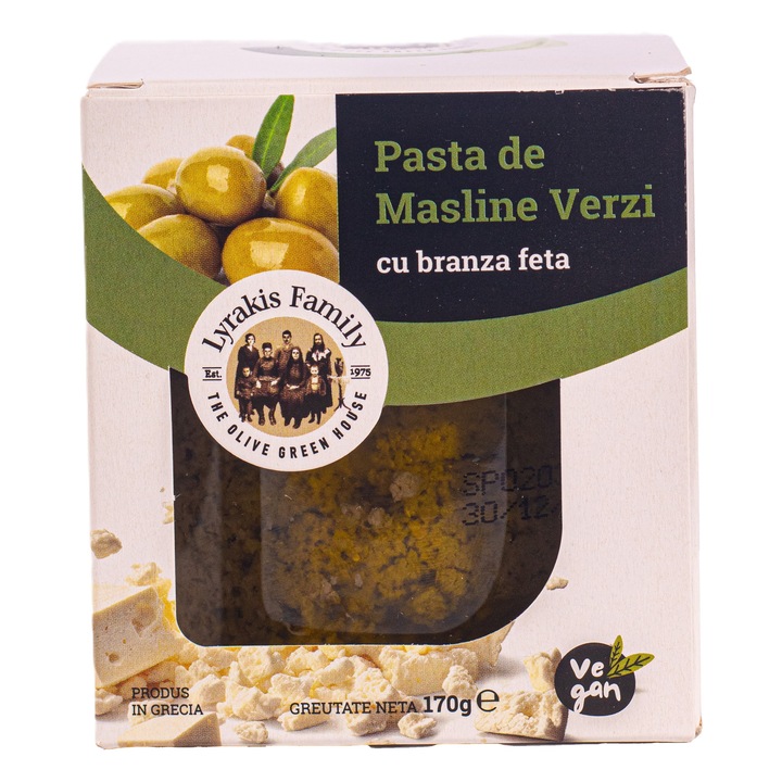 Pasta de Masline Verzi cu Feta, Lyrakis Family, 170 g