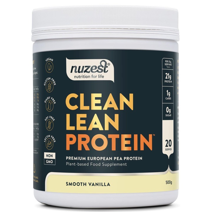 Proteina Vegetala, Nuzest, Clean Lean Protein, Smooth Vanilla 500g