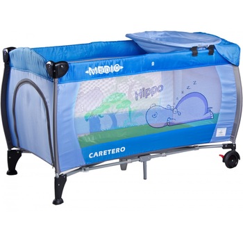 Patut pliabil cu doua nivele Caretero Medio Blue Patut pliabil cu doua nivele Caretero Medio Blue