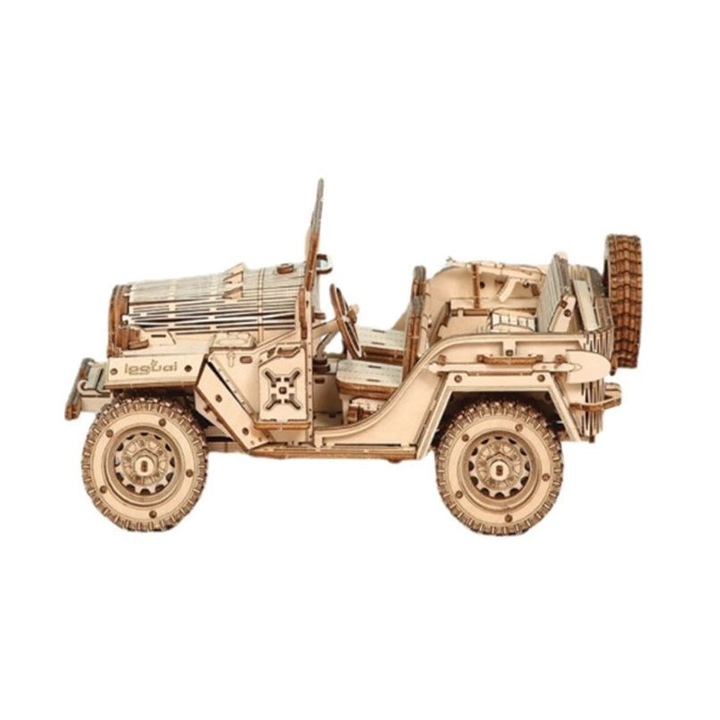 3D Army Jeep, DIY fa puzzle, 369 darab, 1:16 méretarányú gyerekeknek és felnőtteknek