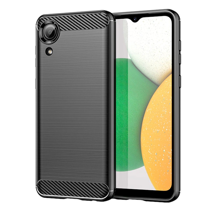 Калъф за телефон Samsung Galaxy A03 Core, TPU Carbon, Techsuit, черен