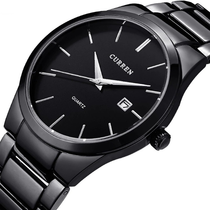 Мъжки часовник Curren Classic, Неръждаема стомана, Черен
