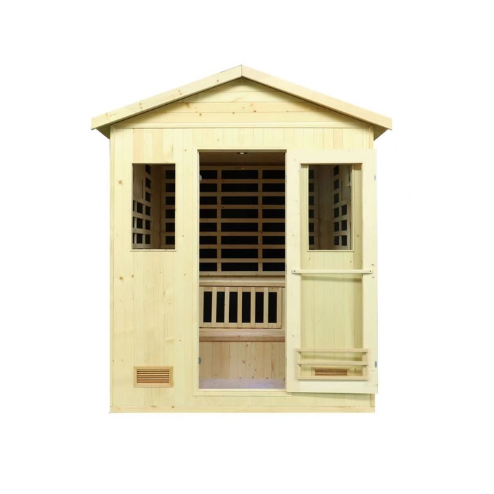 Sauna DHARANI Outdoor pentru 5 persoane, 190 x 120 x 175 cm, Maro