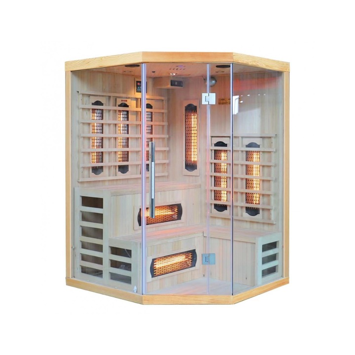 Sauna DHARANI S5 pentru 5 persoane, 190 x 150 x 150 cm, Maro