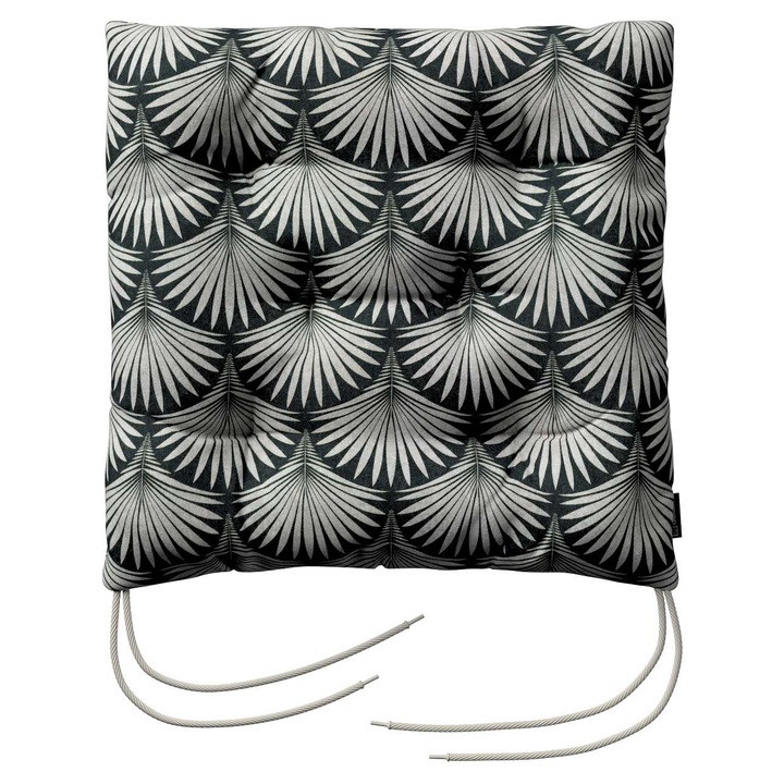 Възглавница за стол, 205-143-74, с дунапрен, 40 x 40 x 8 см, черно/бяло