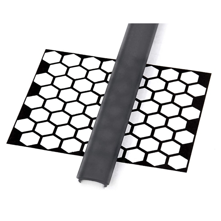 Difuzor pentru profil LED Lumines Basic, PMMA, 2m, Negru