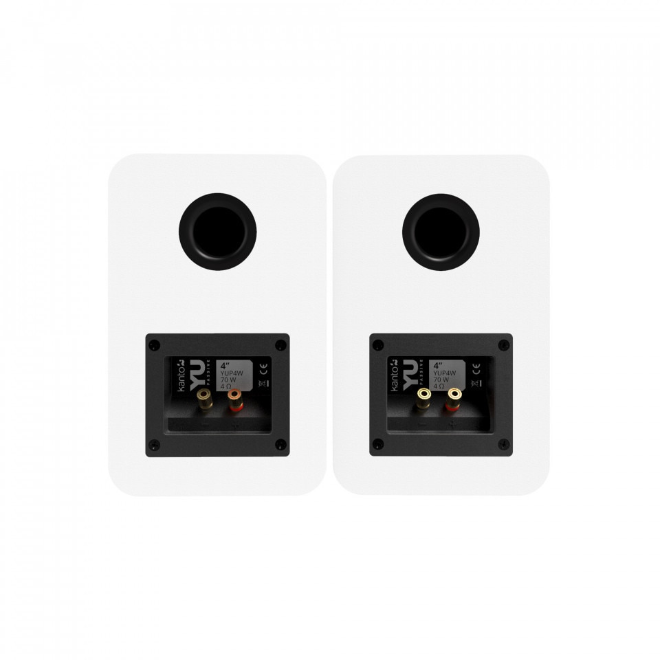 Set 2 Boxe pasive Kanto YUP4 Alb Mat, 2 x 70W, 4 Ohmi, difuzoare Kevlar