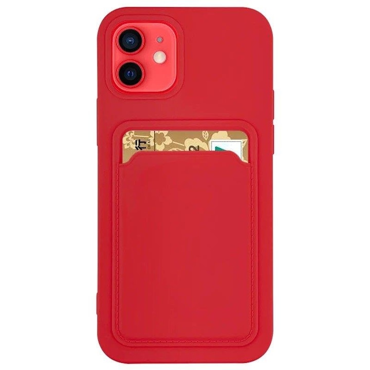 Xiaomi Redmi Note 10 5G / Poco M3 Pro - Card Case telefontok bankkártya tartóval, Piros