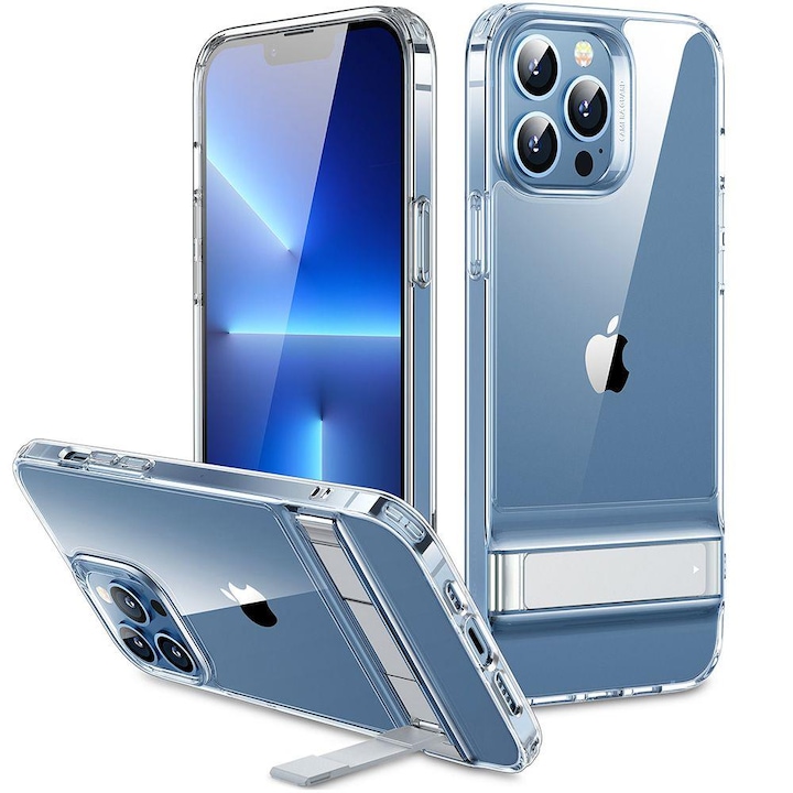 Apple iPhone 13 Pro Max ESR Air Shield Boost ütésálló hátlap tok, kitámasztható, - , Átlátszó