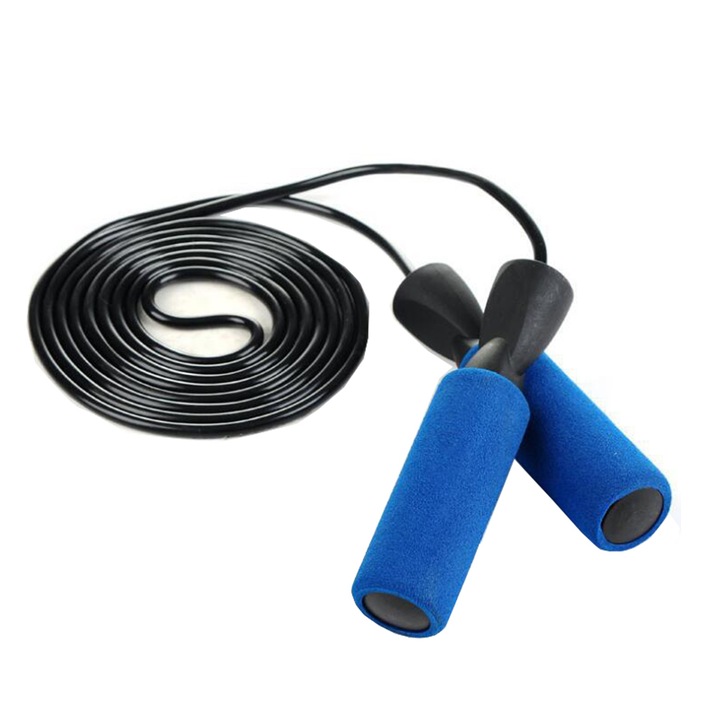 OEM Ugrálókötél, memóriahab/PVC, állítható hosszúság, 2,8 m, kék