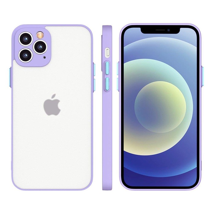 Milky tok szilikon rugalmas áttetsző tok iPhone 12 mini lila