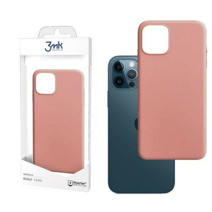 Apple iPhone 12 / 12 Pro - 3MK Matt Case ütésálló matt telefontok, Púder rózsaszín