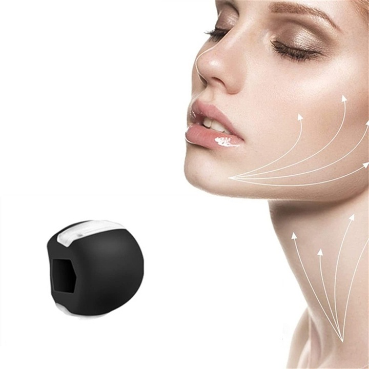 Aparat antrenare muschi faciali, Silicon, 30×30×35mm, Negru