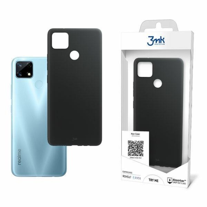 Realme 7i - 3MK Matt Case ütésálló matt telefontok, Fekete