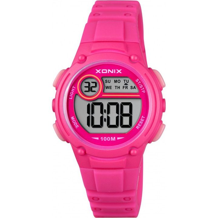 Ceas copii Xonix, Roz, digital, data, alarma, cronometru, rezistenta la apa 100m