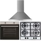 Pachet Cuptor Incorporabil Hausberg HB-8051, Electric, 76 l, 4 Functii, Clasa A + Plita Incorporabila Hausberg HB-555, 4 arzatoare, Gaz, Inox + Hota incorporabila decorativa Hausberg HB-1260, 400 m3/h, 1 motor, 60 cm, Inox