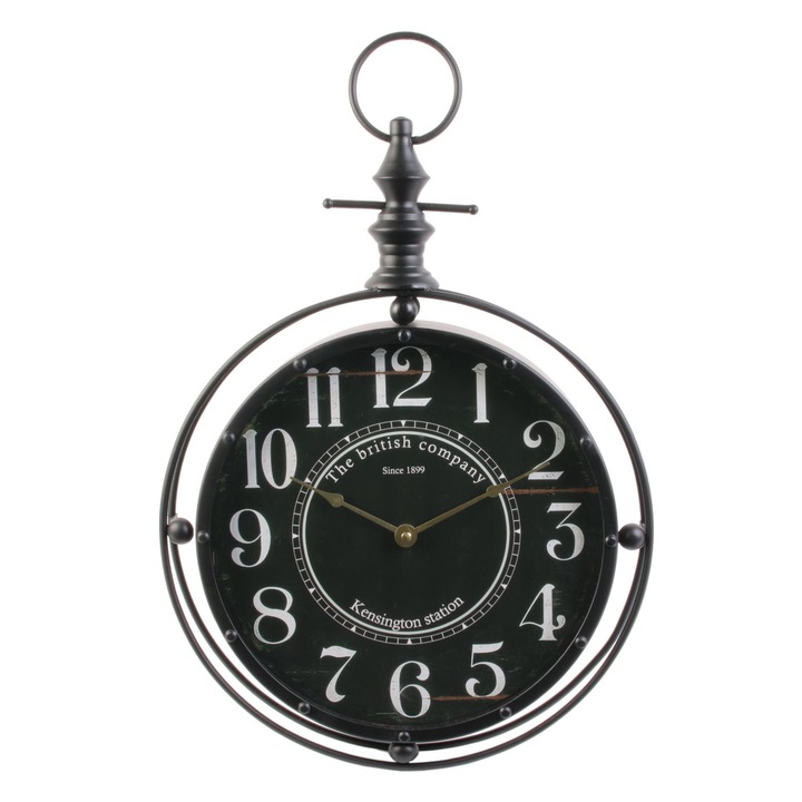 Стенен часовник Happymax, винтидж черен, диаметър 35 см