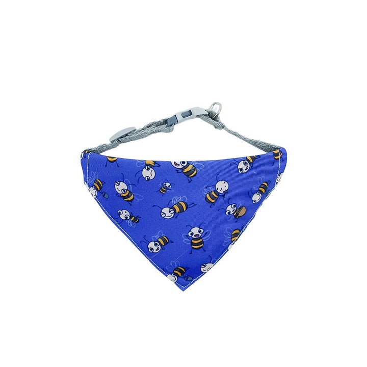 zgarda tip bandana little bee pentru caini si pisici de talie micamedie reglabila 3220 cm albastru doty imagen 38_2_
6