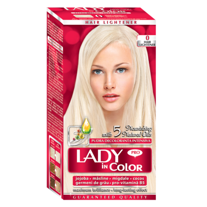 Vopsea de par permanenta cu amoniac Lady in Color, nr. 0 Hair Lightener