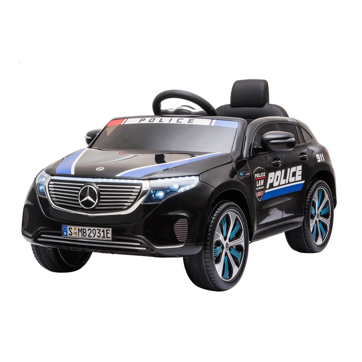 Акумулаторна кола Licensed Mercedes Benz EQC400 Police Black, Kikka boo, Червен, Бял
