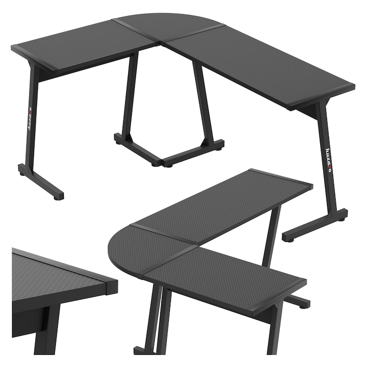Birou Gaming Pentru Colt Huzaro Hero 6.0, 147 X 112 Cm, Metal/Mdf, Negru