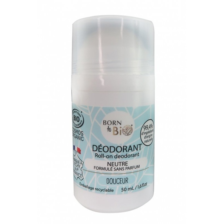 Deodorant organic neutru Roll On, Impotriva petelor, 50 ml