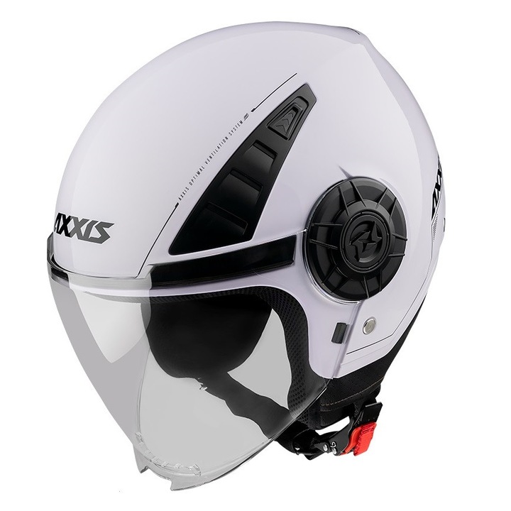 Casca Open face moto scuter Axxis Metro alb lucios, XL 61-62cm