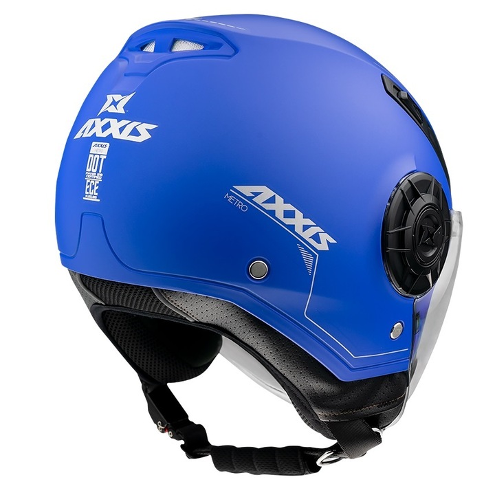 Casca Open face moto scuter Axxis Metro albastru mat, XL 61-62cm