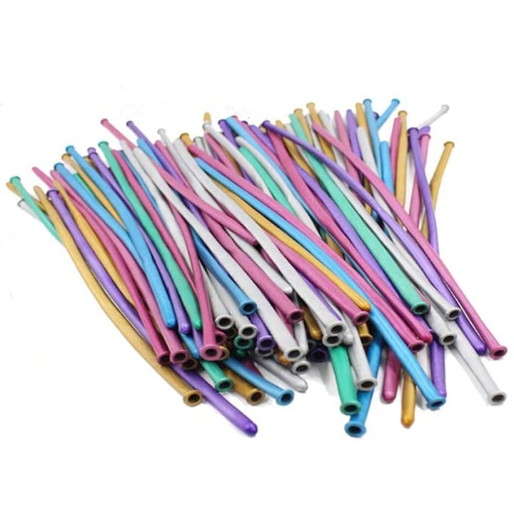 Set 100 baloane modelare, Mbooulc, Latex, Multicolor