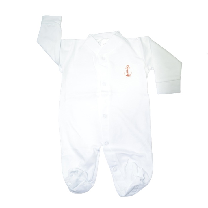 Mini Junior SLPP-11 kezeslábas, hosszú ujjú, gyerekeknek, 48 cm, fehér